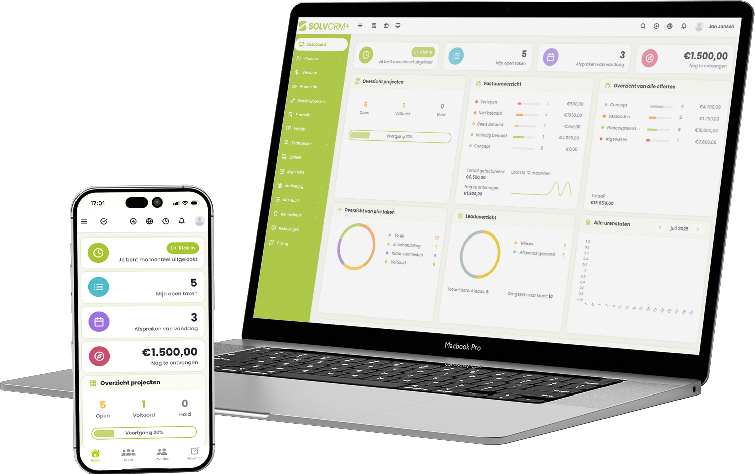 Laptop and phone twisted - SolvCRM+